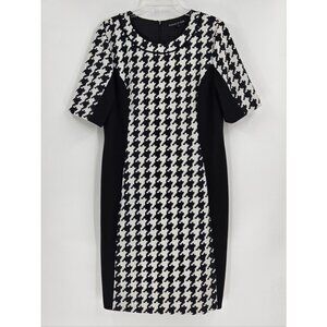 Preston & York Black and White Houndstooth Dress